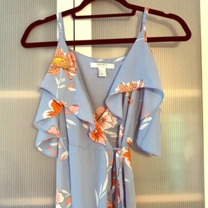 Off the shoulder wrap around dress.